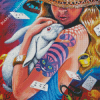 Aesthetic White Rabbit And Girl Diamond Paintings