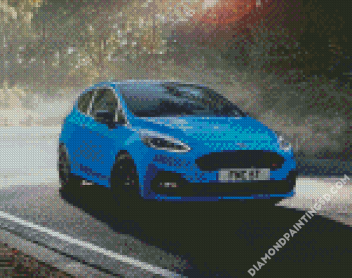 Blue Fiesta Car Diamond Paintings