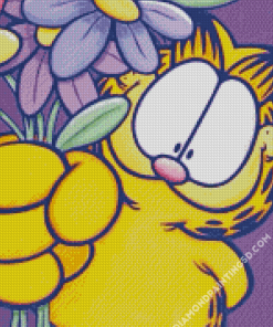 Garfield And Flowers Diamond Paintings