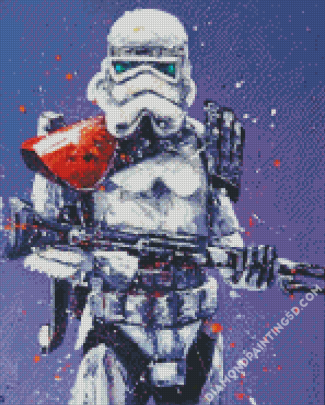 Storm Trooper Splatter Diamond Paintings