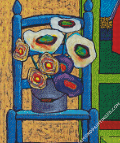 Abstract Flowers On Chair Diamond Paintings
