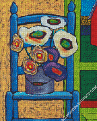 Abstract Flowers On Chair Diamond Paintings