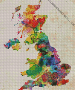 Colorful England Map Diamond Paintings