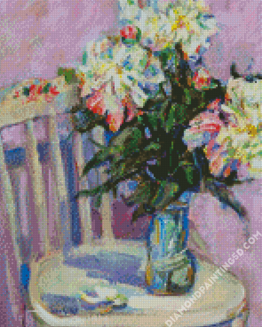 Flowers On Chair Art Diamond Paintings