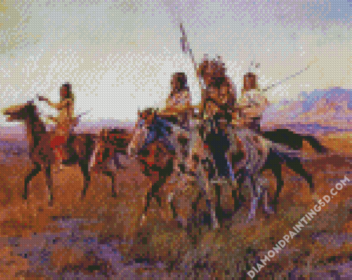 Cowboys And Indians Art Diamond Paintings