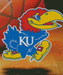 Kansas Jayhawks Basketball Team Logo Diamond Paintings