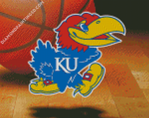 Kansas Jayhawks Basketball Team Logo Diamond Paintings