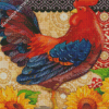 Sunflowers With Rooster Art Diamond Paintings