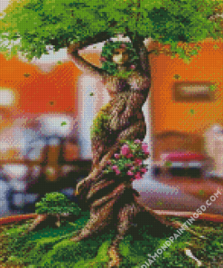 Beautiful Woman Tree Diamond Paintings