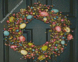 Colorful Easter Wreath Diamond Paintings