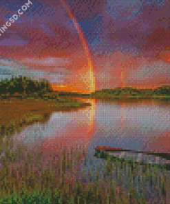 Rainbow Sunset Landscape Diamond Paintings