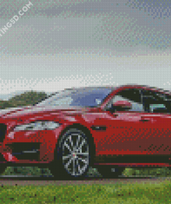 Red Jaguar XF Sport Car Diamond Paintings