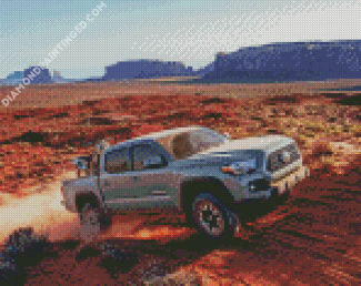 Truck In Desert Diamond Paintings