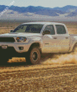 White Truck In Desert Diamond Paintings