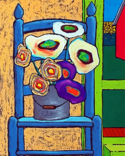 Abstract Flowers On Chair Diamond Paintings