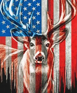 American Flag Deer Diamond Paintings