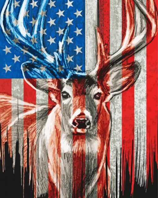 American Flag Deer Diamond Paintings