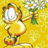 Beautiful Garfield And Flowers Diamond Paintings