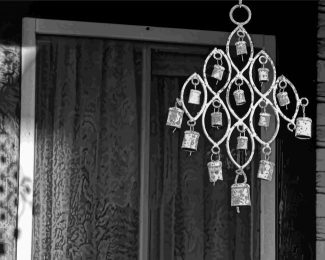Black And White Old Wind Chimes Diamond Paintings