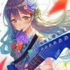 Cute Anime Girl Playing Guitar Diamond Paintings