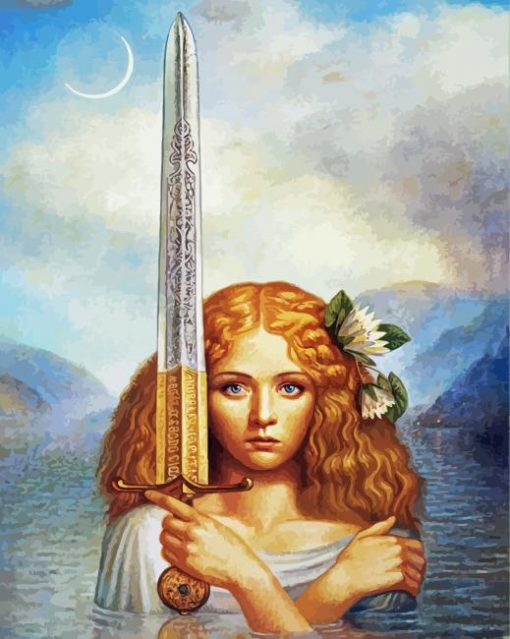 Lady Of The Lake With Excalibur Diamond Paintings