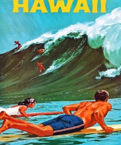 Retro Hazaii Surfers Poster Diamond Paintings