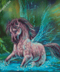 Horse With Wings In Water Diamond Paintings
