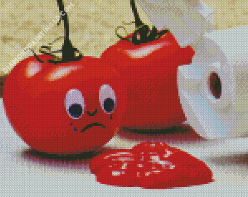 Ketchup Sad Tomatoes Diamond Paintings
