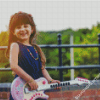 Little Girl Playing Electric Guitar Diamond Paintings