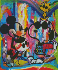 Colorful Snoopy And Mickey Mouse Diamond Paintings