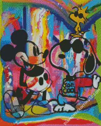 Colorful Snoopy And Mickey Mouse Diamond Paintings