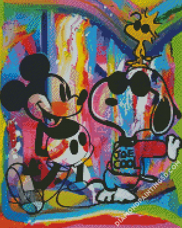 Colorful Snoopy And Mickey Mouse Diamond Painting
