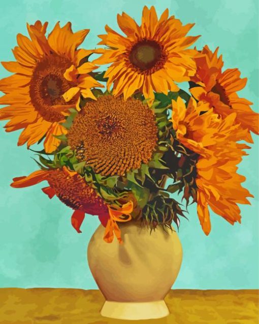 Sunflowers In A Vase Art Diamond Paintings