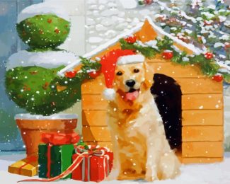 Aesthetic Dog Christmas Diamond Paintings