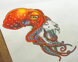 Aesthetic Octopus Skull Diamond Paintings