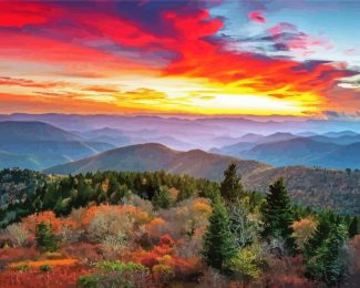 Aesthetic Sunset Appalachian Mountains Diamond Paintings