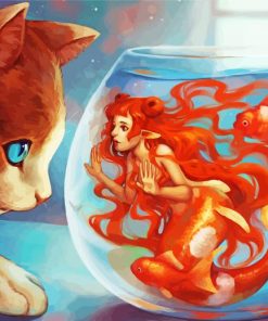 Cat With Mermaid Diamond Paintings