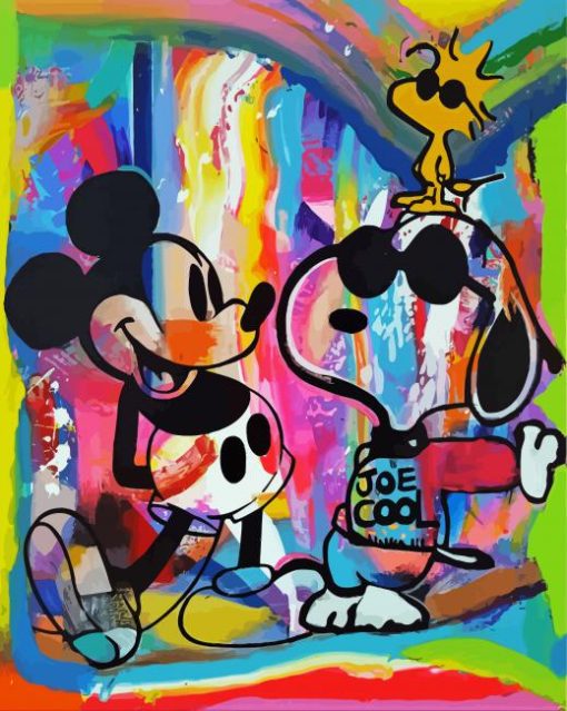 Colorful Snoopy And Mickey Mouse Diamond Paintings