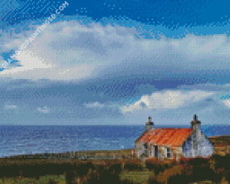 Cottage By The Sea Seascape Diamond Paintings