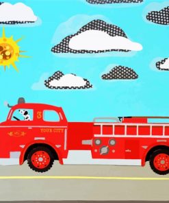 Fire Truck Diamond Paintings