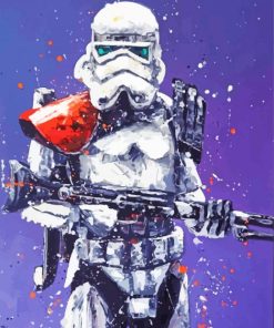 Storm Trooper Splatter Diamond Paintings
