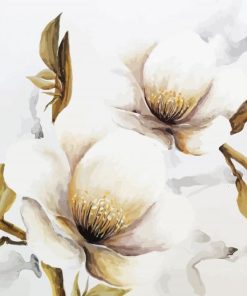 White Contemporaries Flowers Diamond Paintings