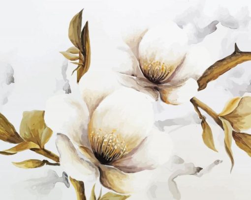 White Contemporaries Flowers Diamond Paintings