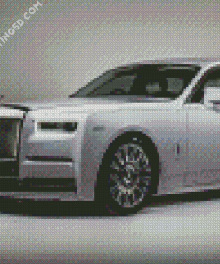 White Rolls Royce Car Diamond Paintings