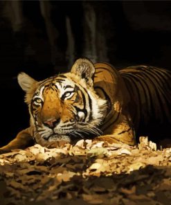 Wild Tiger In The Night Diamond Paintings