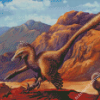Aesthetic Velociraptor Illustration Diamond Paintings