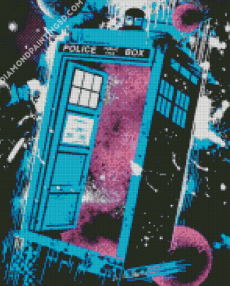 Doctor Who Tardis Splatter Diamond Paintings