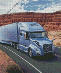 Grey Semi Truck Diamond Paintings