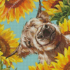 Highland Cow With Sunflower Diamond Paintings