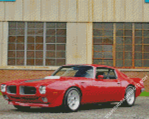 Red Trans Am Car Diamond Paintings